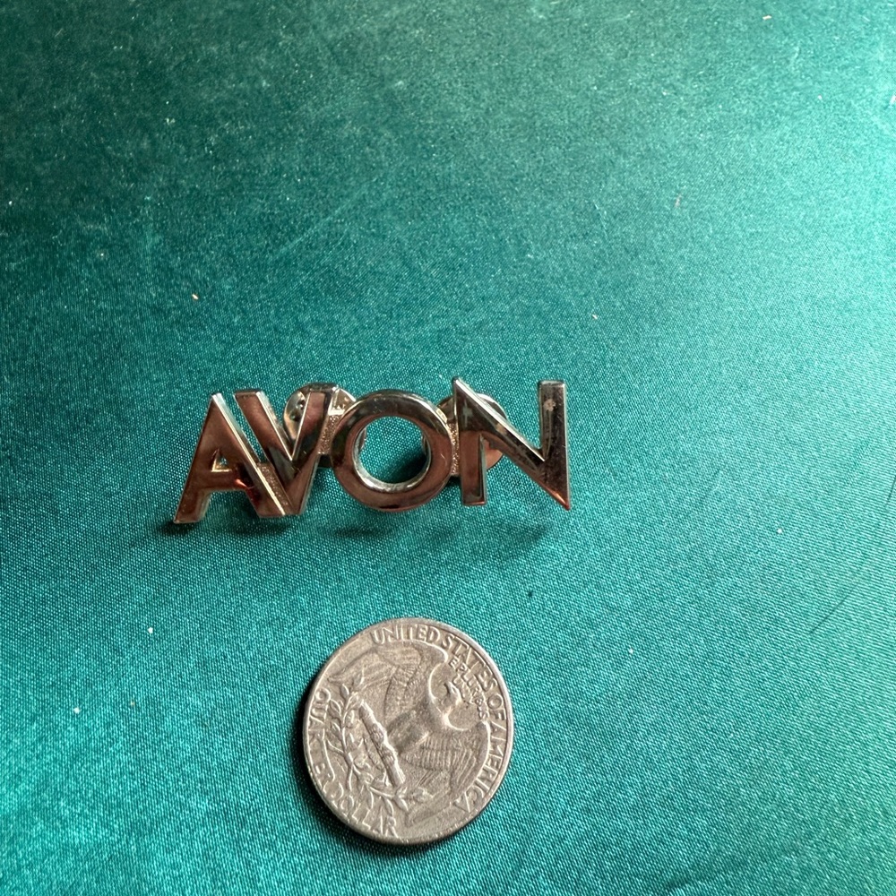 Avon Metallic Logo Brooch‎